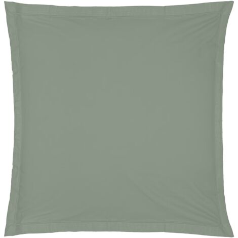 1 Taie d'oreiller percale de coton uni 63 x 63 cm Harmonie tilleul (1/3)