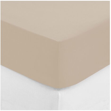 Drap housse percale de coton 160 x 200 cm Lin Bonnet 30 cm (1/2)