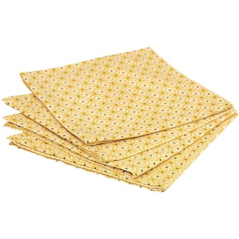 4 Serviettes de table Graphique jaune (1/2)