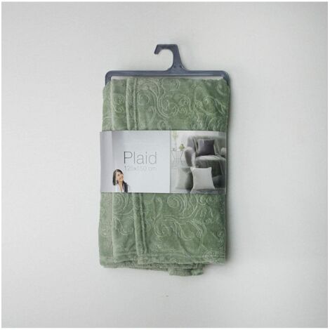 Plaid Couverture Flanelle Baroco Kaki 125 x 150 cm (1/2)