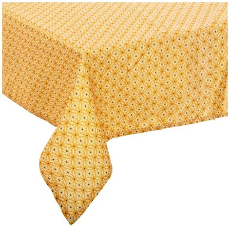Nappe rectangulaire imprimée motif floral géométrique 140 x 240 cm (1/3)
