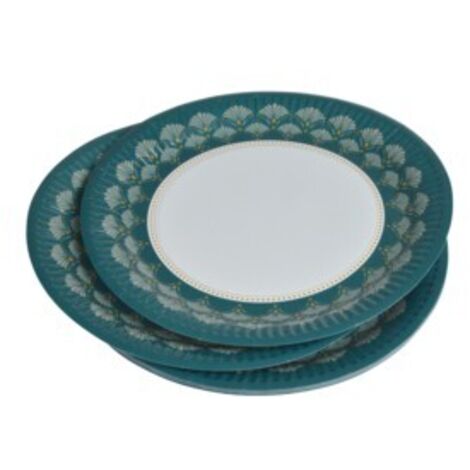 Set de 10 assiettes en carton 23 cm Eventail floral (1/3)