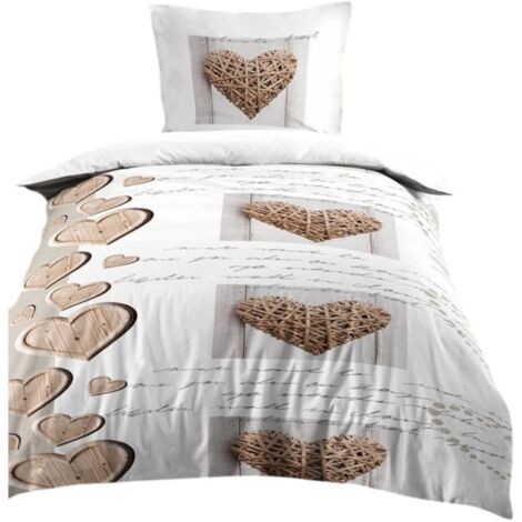 Housse de couette + 1 taie 140 x 200 cm Charming Coeur