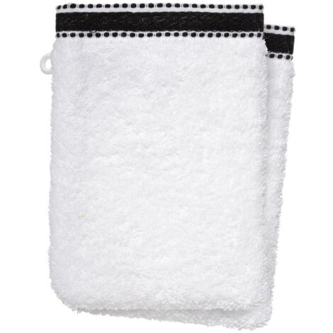 Lot de 2 gants de toilette 15 x 21 cm Joia blanc (1/3)