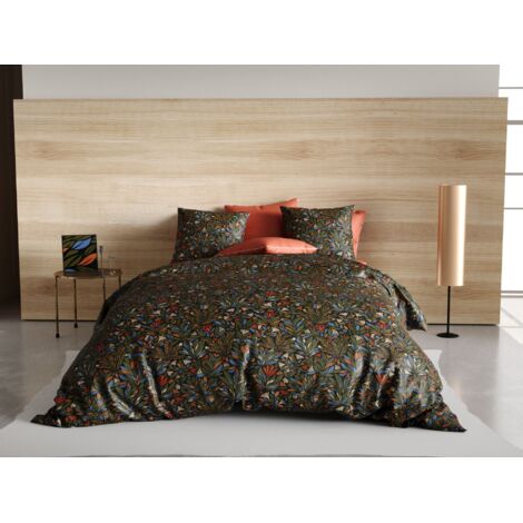 Housse de couette percale de coton (280 x 240 cm) Cali Rose poudré