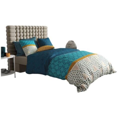 Housse couette + 2 taies 260 x 240 cm graphiques modernes (1/4)