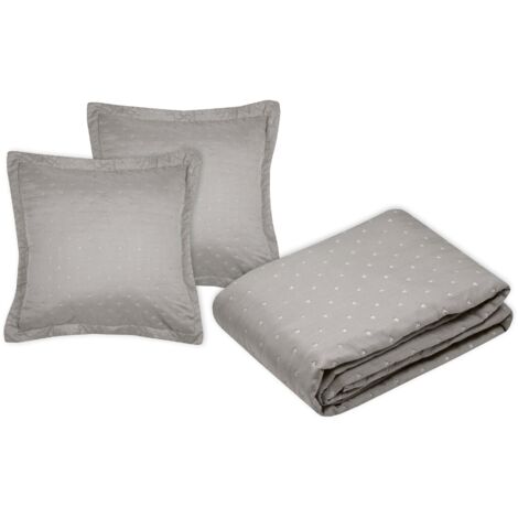 Couvre lit + taies 260 x 240 cm Chloé taupe