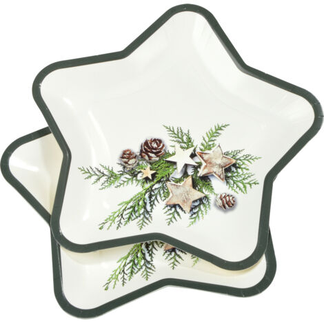 6 assiettes etoile en carton Pommes de pin