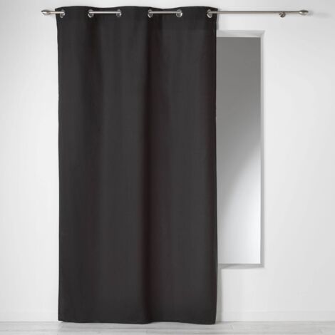 Rideau a oeillets coton ui Panama Noir140 x 280 cm (1/2)