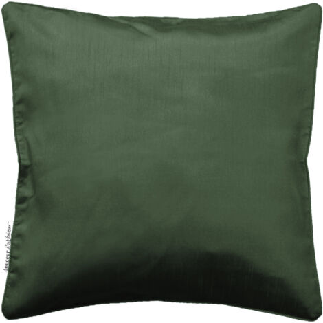 Housse de coussin Uni Shana Kaki 40 x 40 cm (1/4)