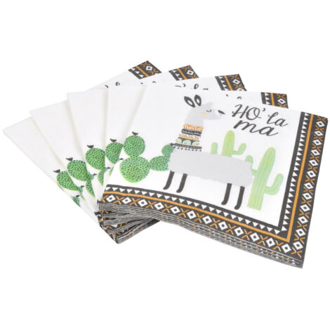 Lot de 20 serviettes papier 33 x 33 cm Ho lama (1/2)