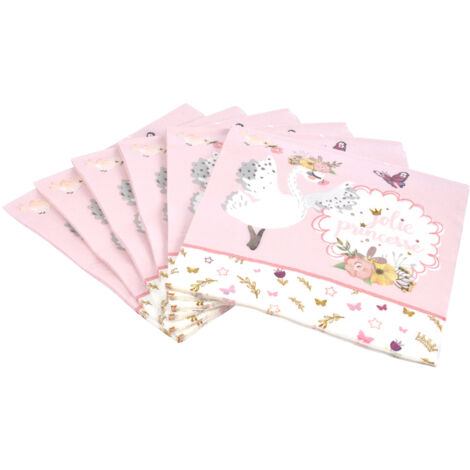 Lot de 20 serviettes en papier 33 x 33 cm Princesse cygne (1/2)