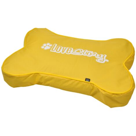 Coussin déhoussable pour chien en forme dos 100 x 70 x 15 cm Jaune (1/3)