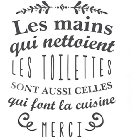 Stickers Muraux citation planche 70 x 20 cm - Toilettes