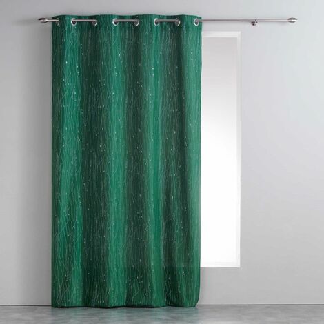 Paire de rideaux occultants motif liane vert emeraude Home Maison