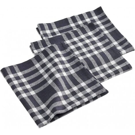 Douceur D'Intérieur – Lot de 3 serviettes de table en coton noir 45 x 45 cm – Tissage traditionnel – Collection classique (1/4)