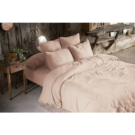 Housse de couette 240x260 Gaze de Coton Terracotta - Housse De Rêve