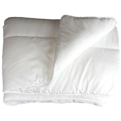 Couette chaude anti-acariens 220 x 240 cm polyester blanc ANTI