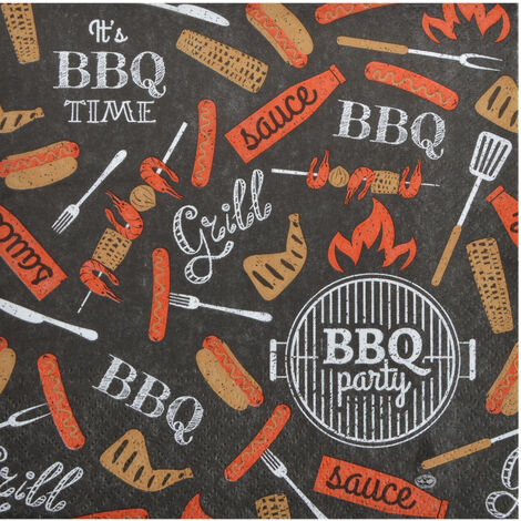 Lot de 20 serviettes en papier BBQ Party