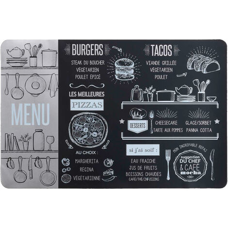 Set de table Menu de brasserie Argent