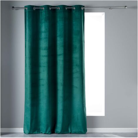 Rideau a oeillets velours 140 x 240 cm Velvetina Petrole