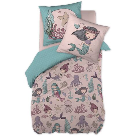 Housse De Couette 140x200 Cm + 2 Taies - Microfibre Douce Imprimé Feuilles D'érable - Pour Enfants Et Ados