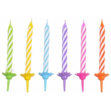 Set de 24 bougies d anniversaire 5.5 cm multicolore (1/2)