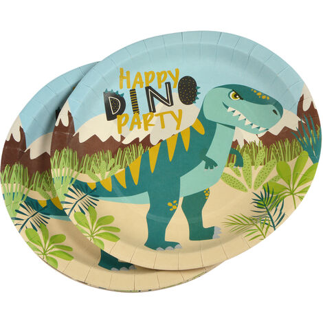 Set de 6 assiettes en carton 23 cm Happy dino (1/2)