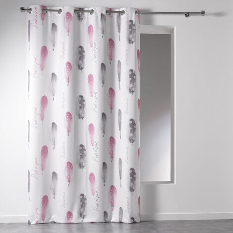 Rideau a oeillets Microfibre Poetique blanc 140x260cm