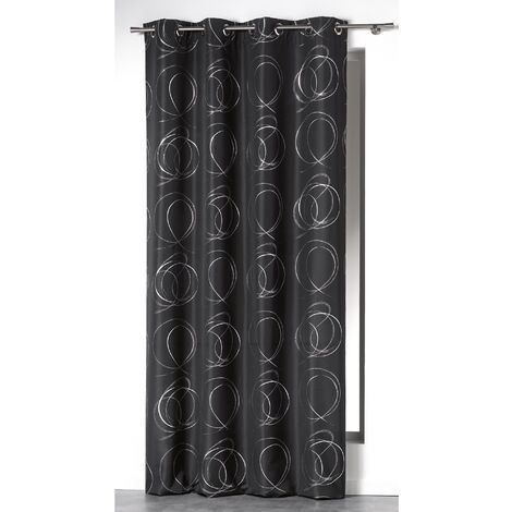 Rideau a oeillets 140 x 260 cm Argent bully anthracite