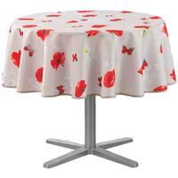Nappe ronde 180 cm Doux coquelicots