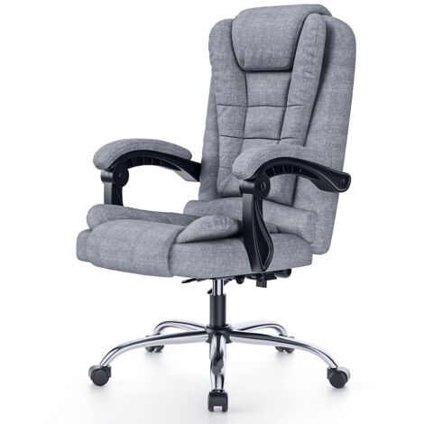 Ergonomic Executive Office Chair Fabric High Back Computer Desk Chair with Reclining Grey