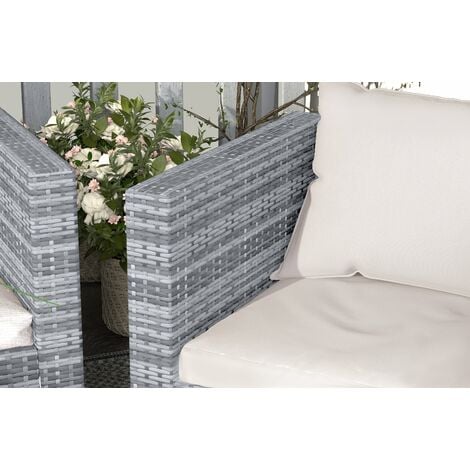 5 Seater Garden Furniture Outdoor Rattan Modular Corner Sofa Set New Version Grey