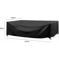 Outdoor Garden Furniture Protection Cover Patio Waterproof Cover 270 x 180 x 89cm