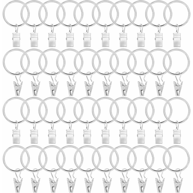 32 Pièces Anneaux à œillets De Rideau, Oeillet Pour Rideaux Silencieux Anneaux De Rideau En Plastique Interieur Diametre 42mm 97212235