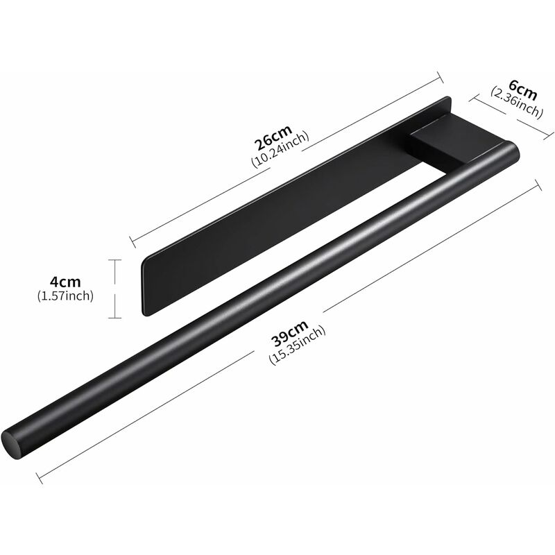Porte-serviettes Mural Sans Perçage En Inox - Adhésif Ou Vis, Pour Salle De Bain Ou Cuisine, Couleur Argent