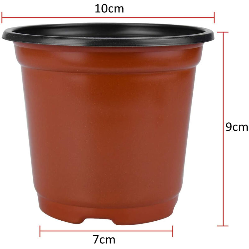 HHHC Lot de 60 pots de pépinière de jardinière de 10,2 cm, pot de démarrage  en plastique avec trous de drainage pour plantes succulentes de jardin,  semis, repiquage (noir) Noir – 