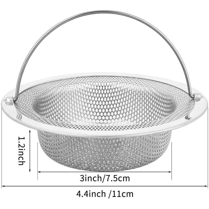 2 Pièces Filtre Evier 11cm Filtres de Drainage Vidange en Acier Inoxydable  Tamis pour Évier Cuisine avec Poignée