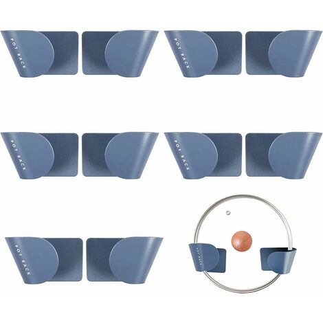 Support Mural Pour Couvercles De Casseroles – Organiseur De Cuisine 12 Pièces – Noir ABS