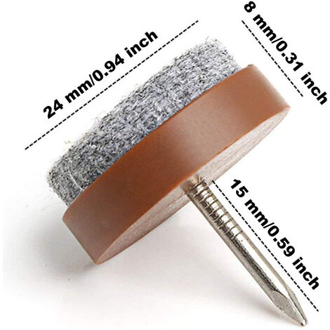 Patin Pied d'Armoire Chaise Bureau Pieds Surface Protection de Meuble Feutre  Coussins 22mm Diamètre 54 pièces Noir 
