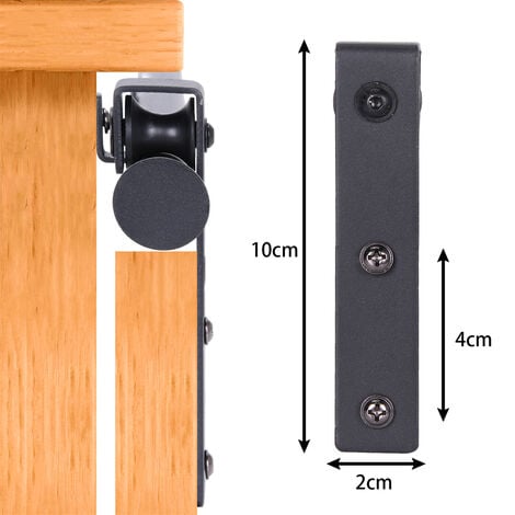 Mini Kit Quincaillerie de Porte Coulissante Rail de Porte Coulissante pour Armoire Meuble TV Double Porte Charge 70kg - 120cm