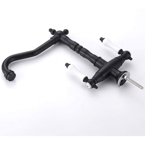 Robinet Sur Pied Rétro ZXC - Robinet Eau Froide Vintage Finition Noir Mat Pour Lavabo