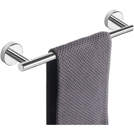 Porte-serviettes sans perçage pour salle de bains - Crochet pour vêtements  et serviettes -Couleur gris fusil - Longueur 30 cm