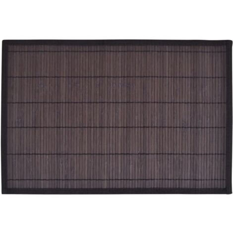 INLIFE 6 Napperons en bambou 30 x 45 cm Marron Foncé (1/4)