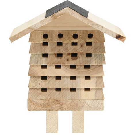 INLIFE Hôtel d'abeilles Bois de sapin massif 22x20x20 cm (1/5)