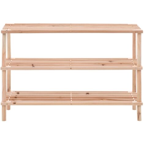 INLIFE Range-chaussures Bois de sapin solide à 3 étagères (1/5)