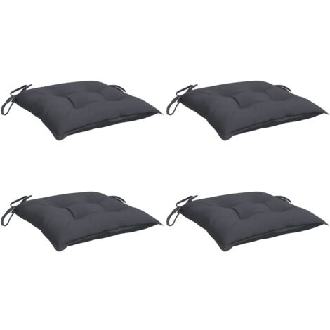 INLIFE Coussins de chaise 40x40x7 cm Tissu 4 pcs Anthracite (1/5)