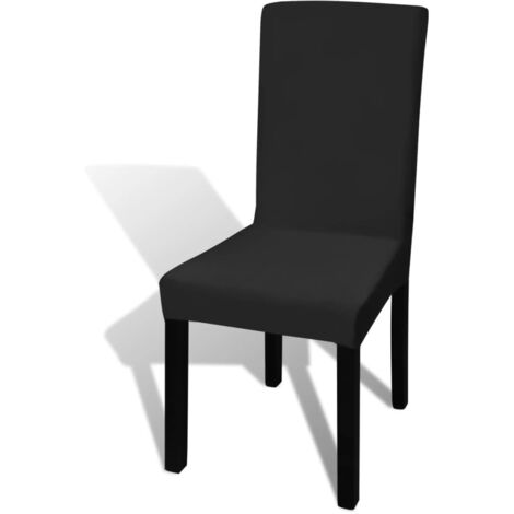 INLIFE Housse de chaise droite extensible 4 pcs noir (1/5)