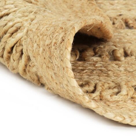 INLIFE Tapis fait à la main Jute tressée 90 cm (1/5)