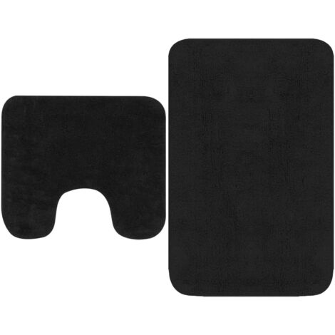INLIFE Tapis de salle de bain 2 pcs Tissu Anthracite (1/5)